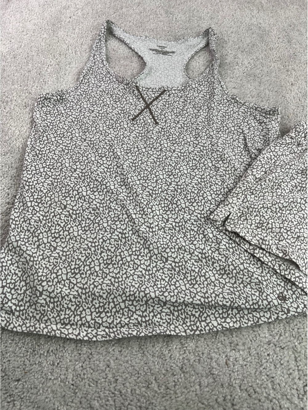 Calvin Klein Women's Pajama Set Medium Leopard Print Tank Top and Shorts